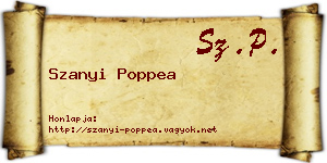 Szanyi Poppea névjegykártya