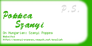 poppea szanyi business card